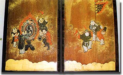 朝鮮通信使音楽隊の様子の描かれた襖