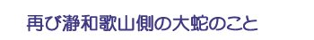 再び瀞和歌山側の大蛇のこと