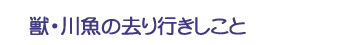 獣・川魚の去り行きしこと