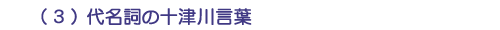 （３）代名詞の十津川言葉