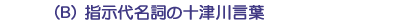 (B)指示代名詞の十津川言葉
