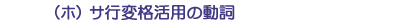 (ホ)サ行変格活用の動詞