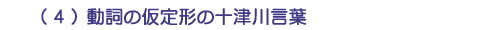 (4)動詞の仮定形の十津川言葉
