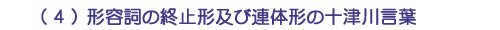 （４）形容詞の終止形及び連体形の十津川言葉