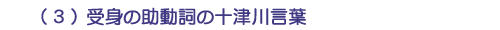 （３）受身の助動詞の十津川言葉