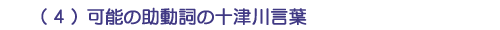 （４）可能の助動詞の十津川言葉