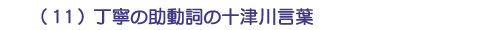 （１１）丁寧の助動詞の十津川言葉
