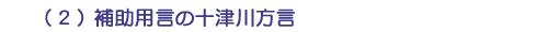 （２）補助用言の十津川方言