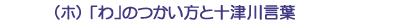 （ホ）「わ」のつかい方と十津川言葉