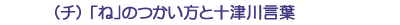 （チ）「ね」のつかい方と十津川言葉