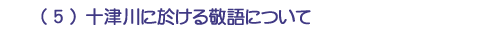 (5)十津川に於ける敬語について