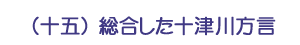 （十五）総合した十津川方言