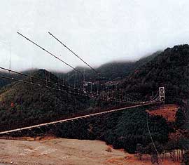 谷瀬のつり橋(上野地,谷瀬)